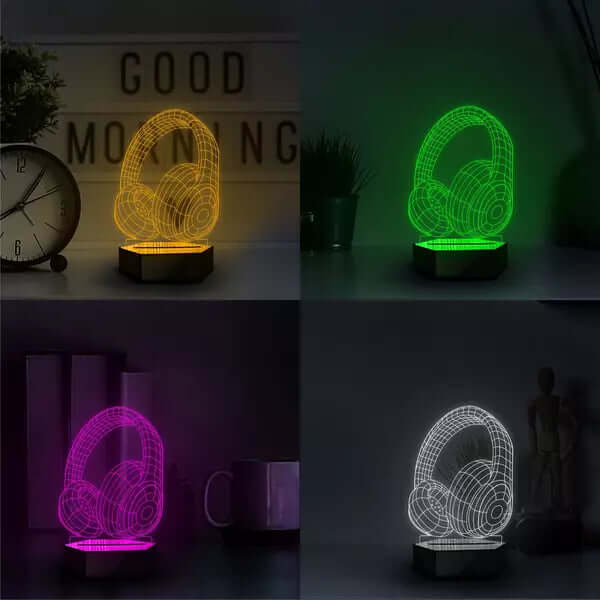 Headphone 3D Illusion Lamp