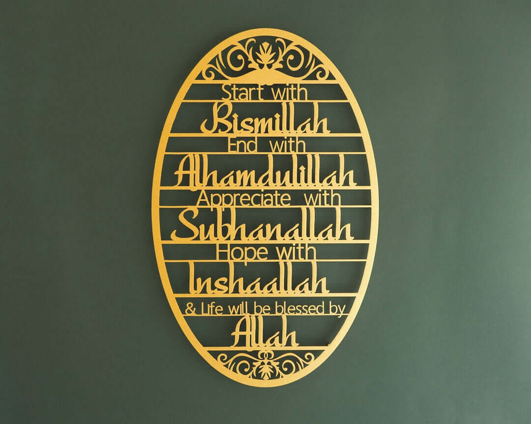 Start With Bismillah Islamic Wall Art